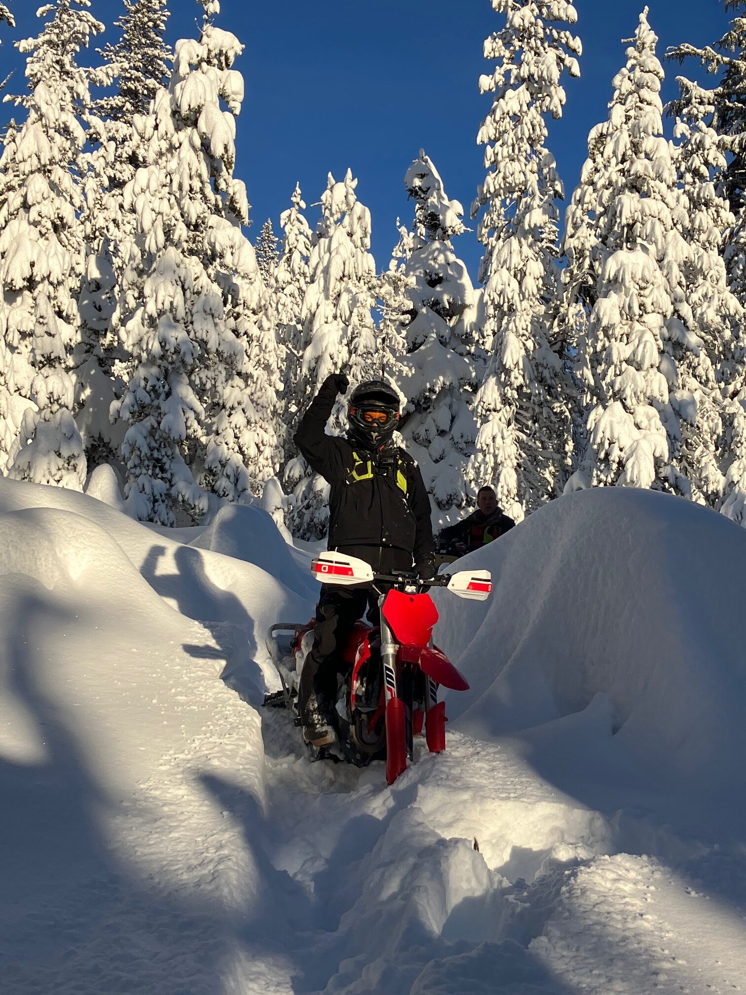 Snow biking with a guide