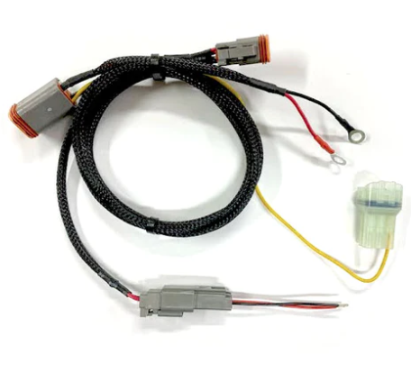 Relayed wire harness for snow bike light