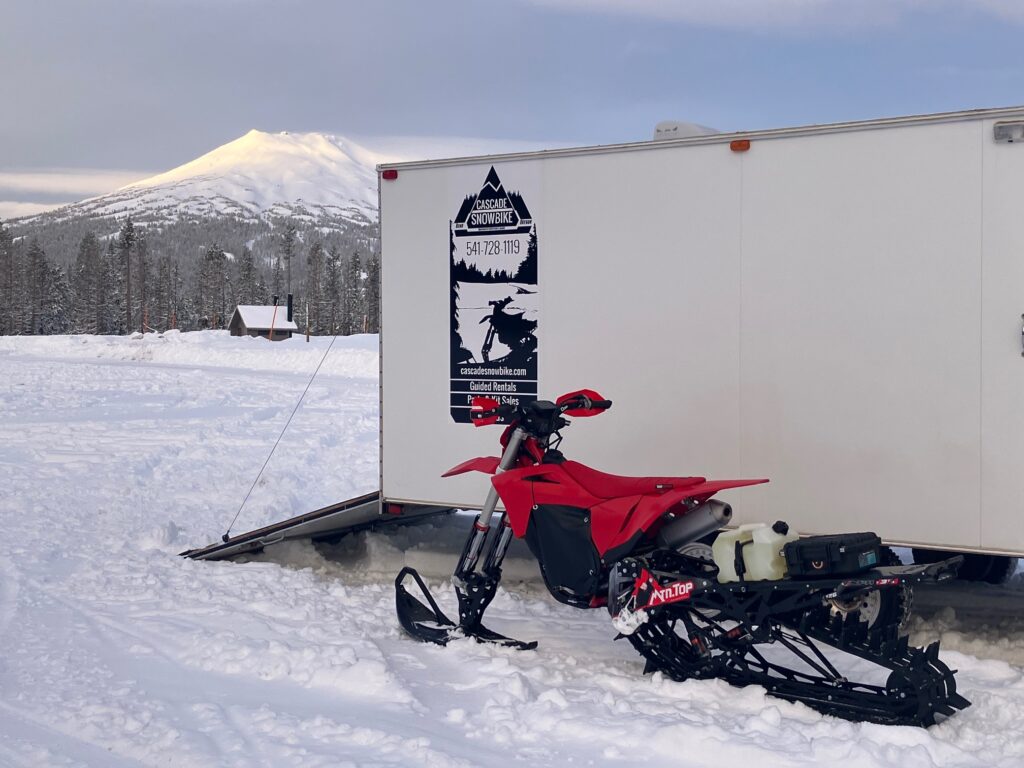Snow Bike with DIY Engine Jacket