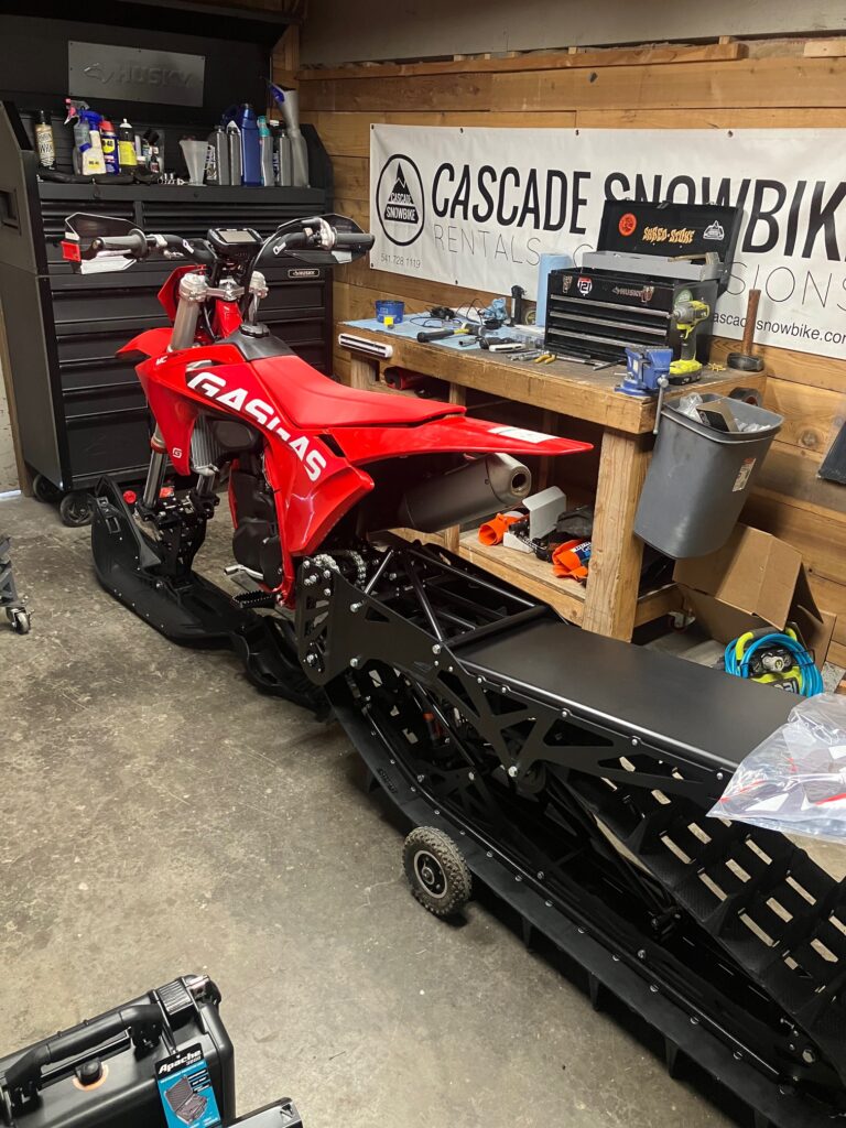 Gas Gas Snow Bike built at Cascade Snow Bike